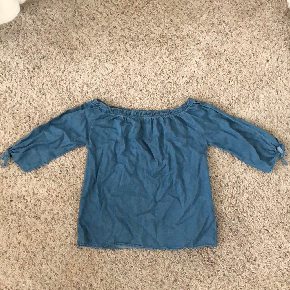 Denim off the shoulder top